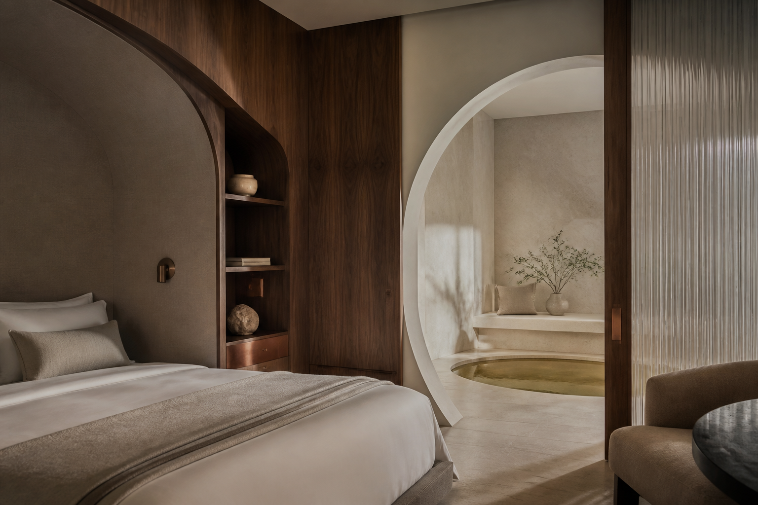 Pale stone private wellbeing retreat